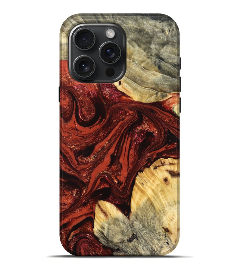 iPhone 16 Pro Max Wood Live Edge Phone Case - Pearle (Red, 822964)