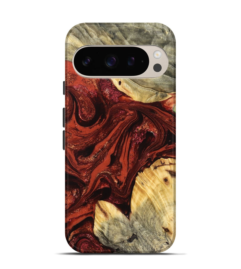Pixel 9 Wood Live Edge Phone Case - Pearle (Red, 822964)