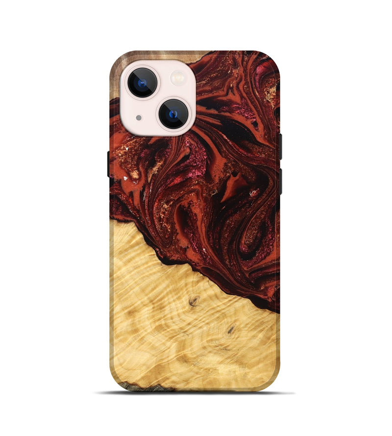 iPhone 13 mini Wood Live Edge Phone Case - Arvilla (Red, 822965)