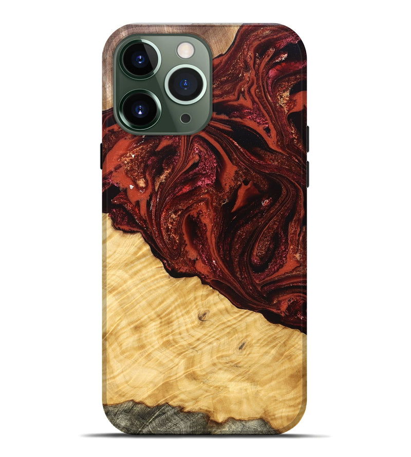 iPhone 13 Pro Max Wood Live Edge Phone Case - Arvilla (Red, 822965)