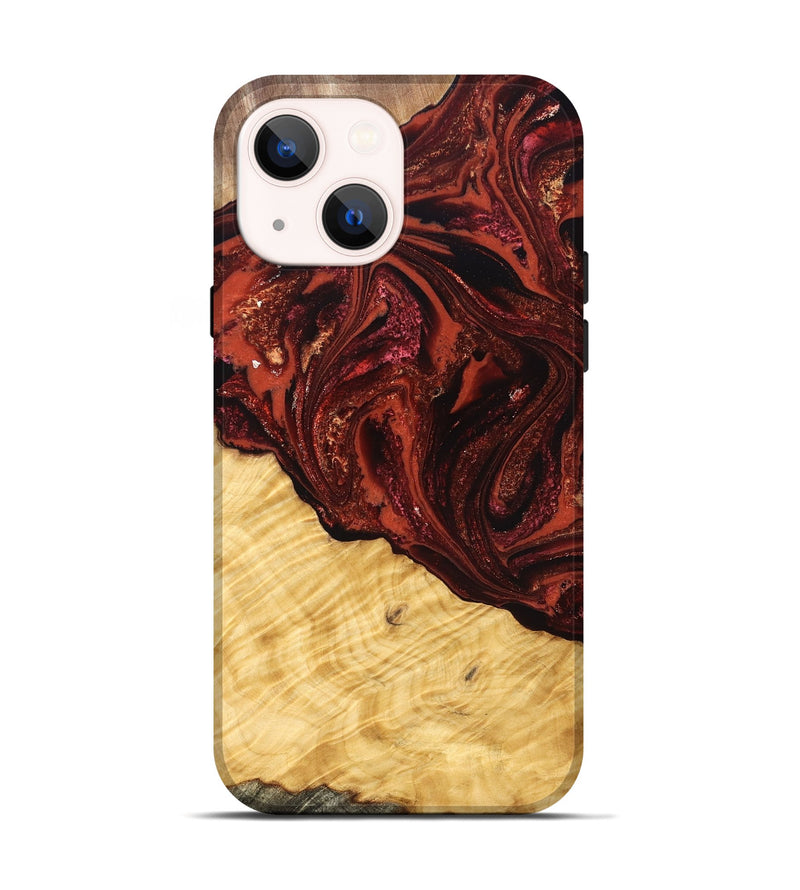 iPhone 14 Wood Live Edge Phone Case - Arvilla (Red, 822965)