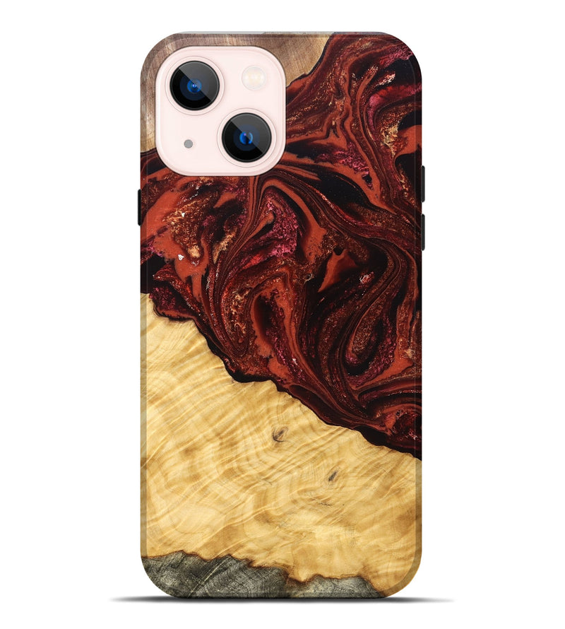 iPhone 14 Plus Wood Live Edge Phone Case - Arvilla (Red, 822965)