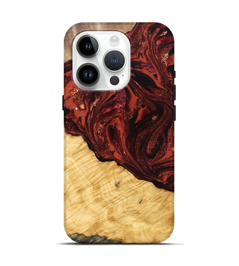 iPhone 15 Pro Wood Live Edge Phone Case - Arvilla (Red, 822965)