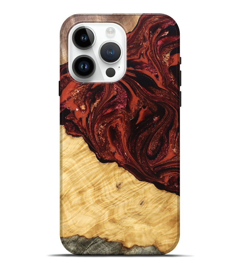 iPhone 15 Pro Max Wood Live Edge Phone Case - Arvilla (Red, 822965)
