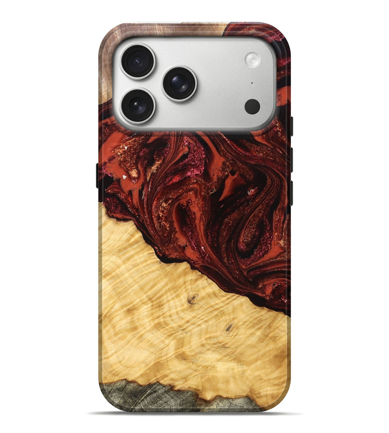 iPhone 17 Pro Max Wood Live Edge Phone Case - Arvilla (Red, 822965)