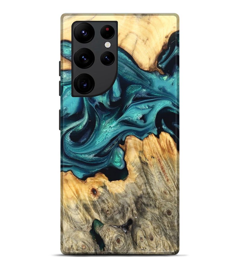 Galaxy S22 Ultra Wood Live Edge Phone Case - Faith (Green, 822967)
