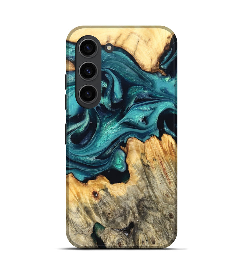 Galaxy S23 Wood Live Edge Phone Case - Faith (Green, 822967)