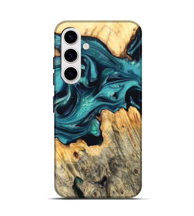 Galaxy S25 Wood Live Edge Phone Case - Faith (Green, 822967)