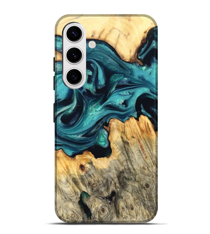 Galaxy S25 Plus Wood Live Edge Phone Case - Faith (Green, 822967)