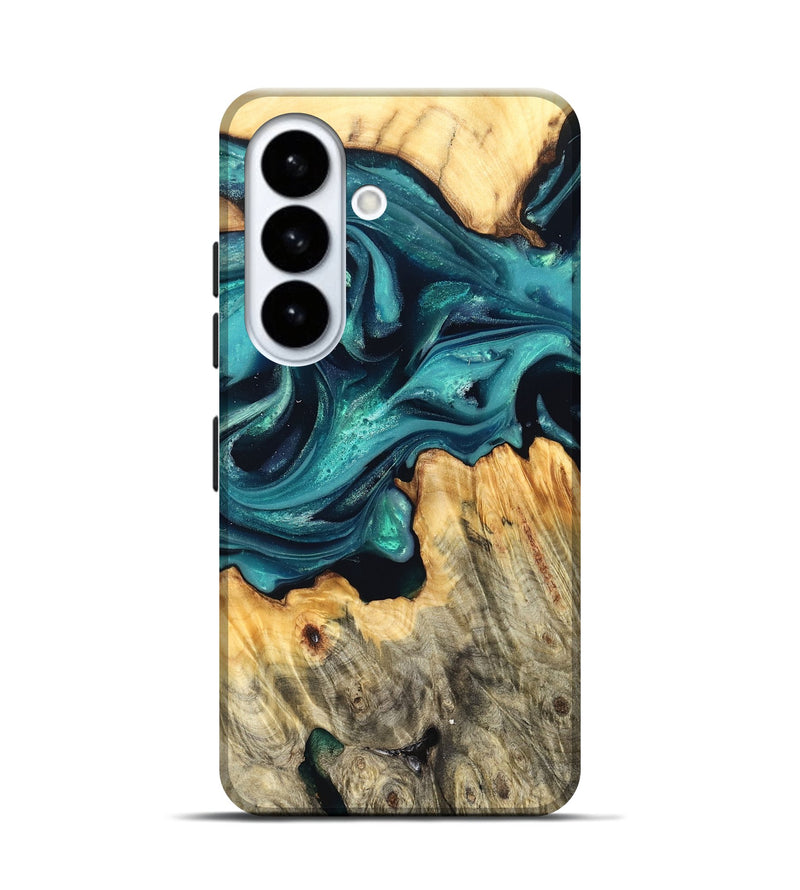 Galaxy S26 Wood Live Edge Phone Case - Faith (Green, 822967)