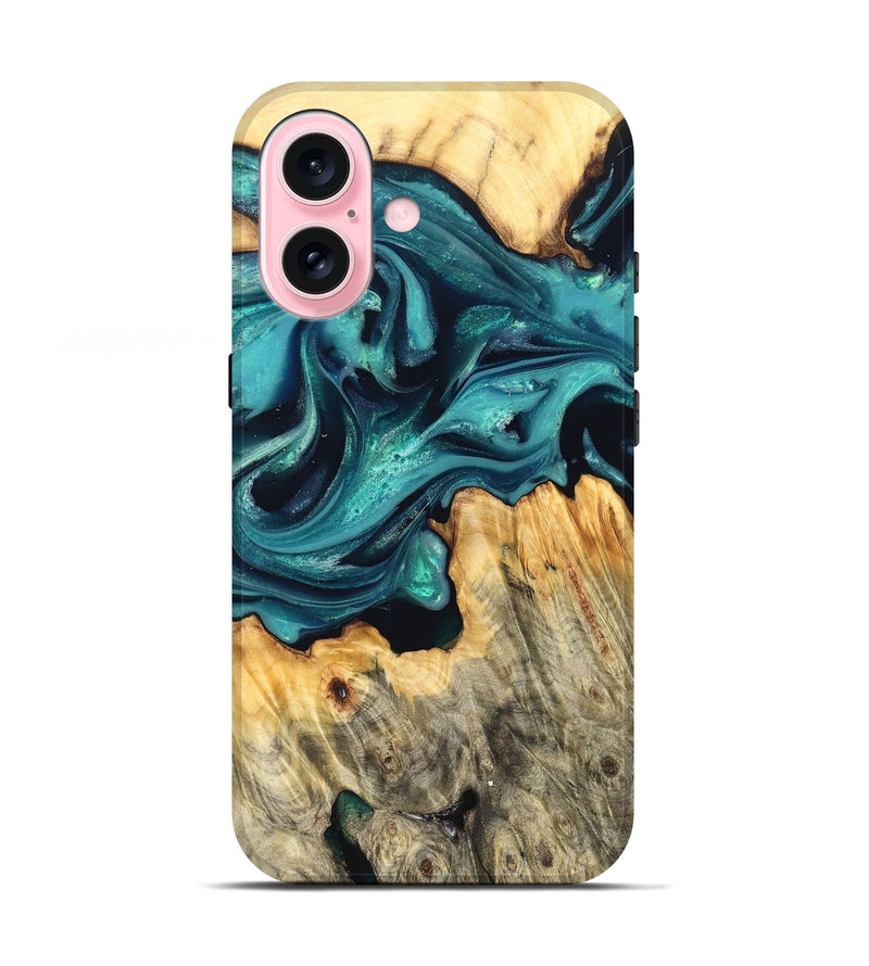 iPhone 17 Wood Live Edge Phone Case - Faith (Green, 822967)