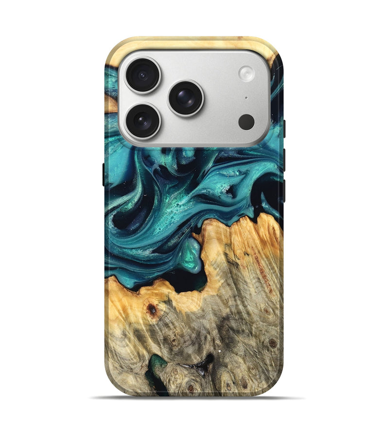 iPhone 17 Pro Wood Live Edge Phone Case - Faith (Green, 822967)
