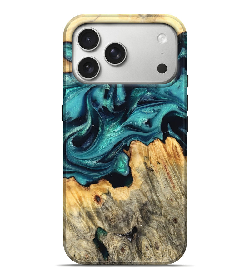 iPhone 17 Pro Max Wood Live Edge Phone Case - Faith (Green, 822967)