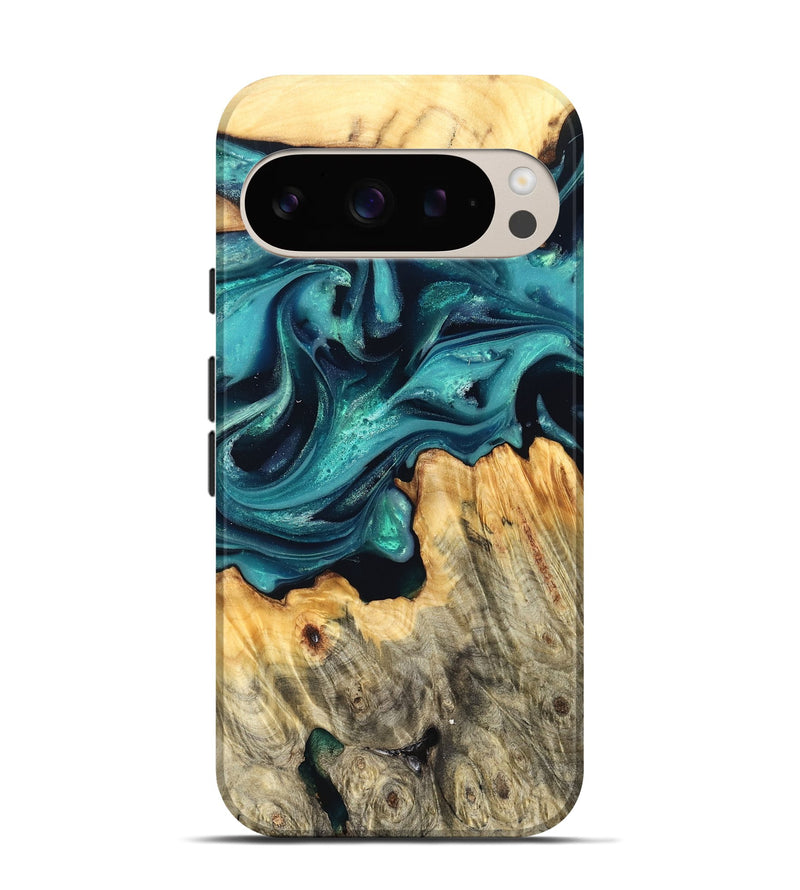Pixel 9 Wood Live Edge Phone Case - Faith (Green, 822967)