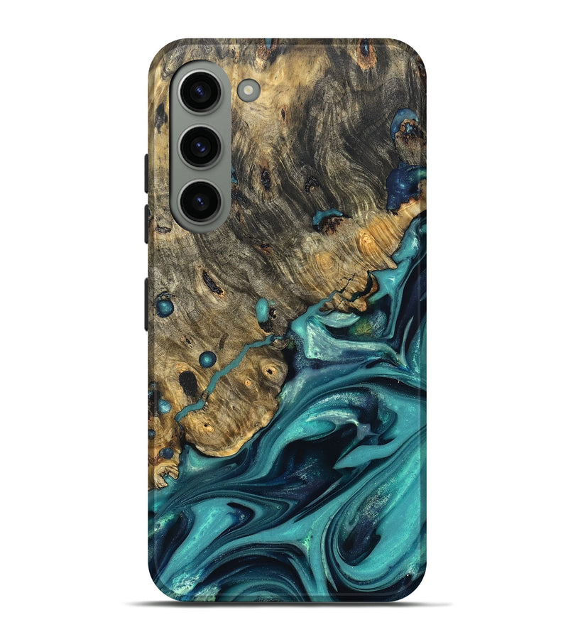 Galaxy S23 Plus Wood Live Edge Phone Case - Deidre (Green, 822968)