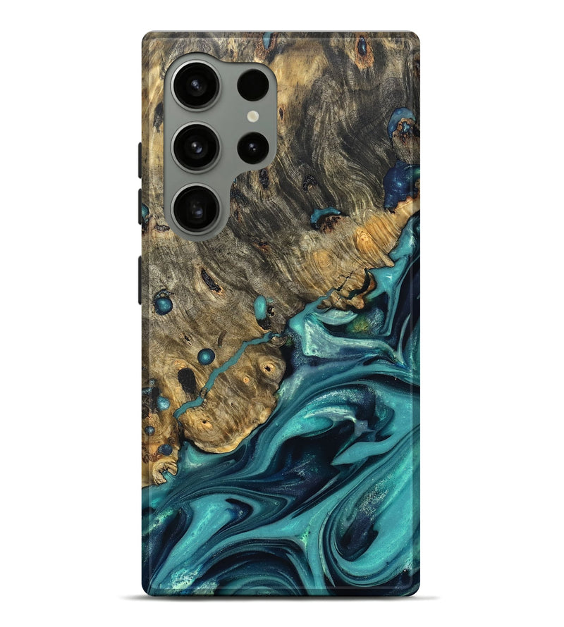 Galaxy S24 Ultra Wood Live Edge Phone Case - Deidre (Green, 822968)