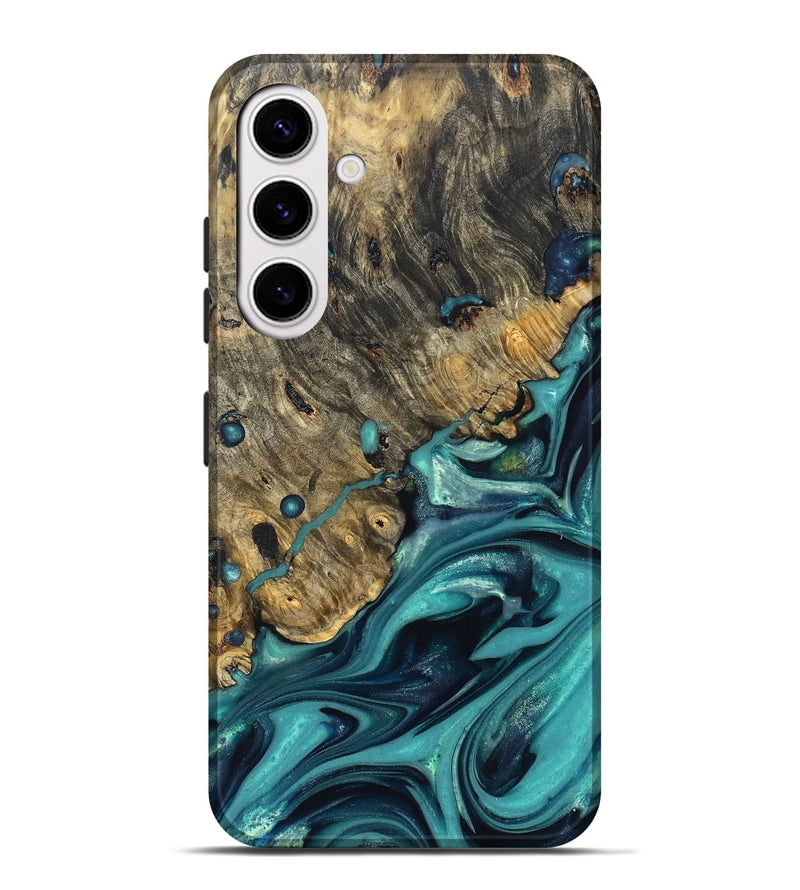 Galaxy S25 Plus Wood Live Edge Phone Case - Deidre (Green, 822968)