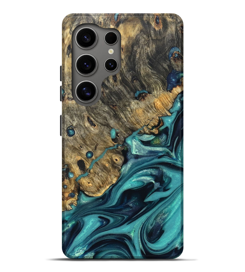 Galaxy S25 Ultra Wood Live Edge Phone Case - Deidre (Green, 822968)