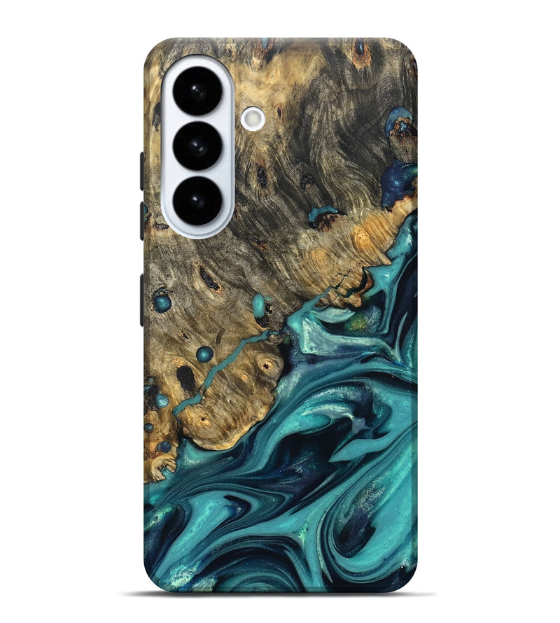 Galaxy S26 Plus Wood Live Edge Phone Case - Deidre (Green, 822968)