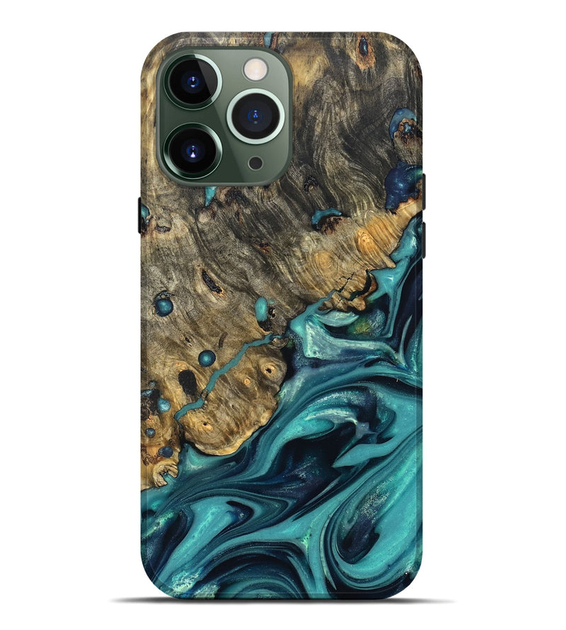 iPhone 13 Pro Max Wood Live Edge Phone Case - Deidre (Green, 822968)
