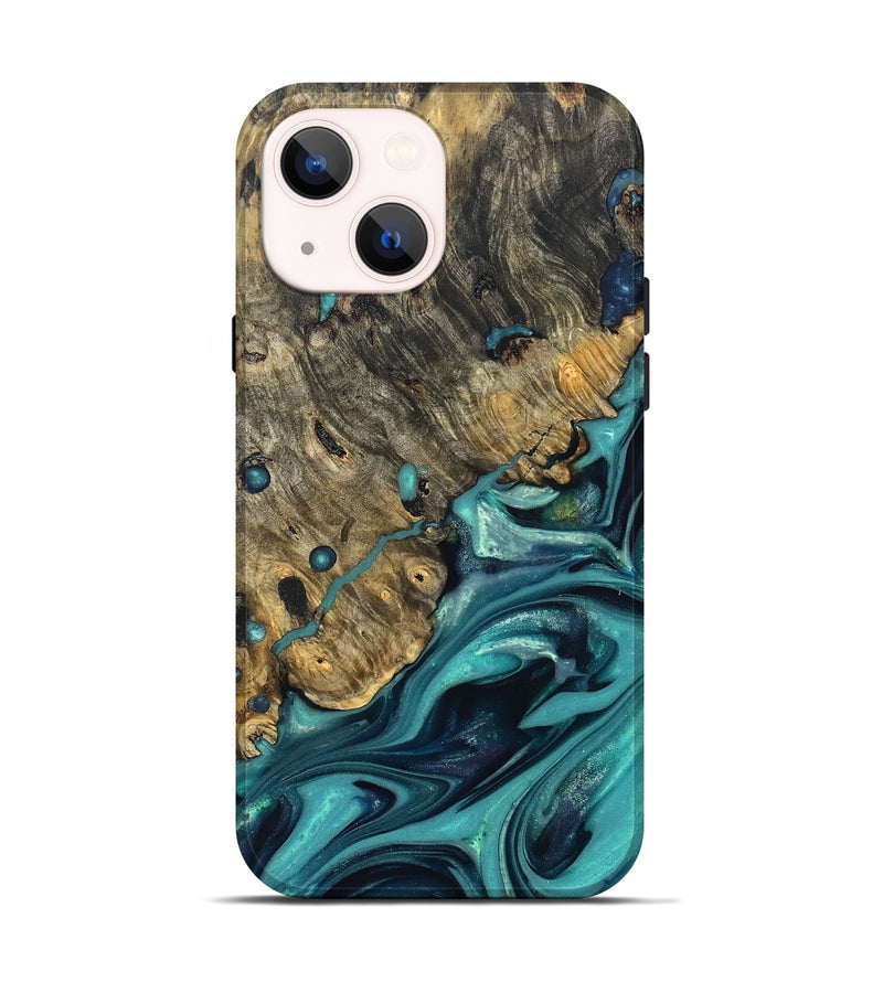 iPhone 14 Wood Live Edge Phone Case - Deidre (Green, 822968)