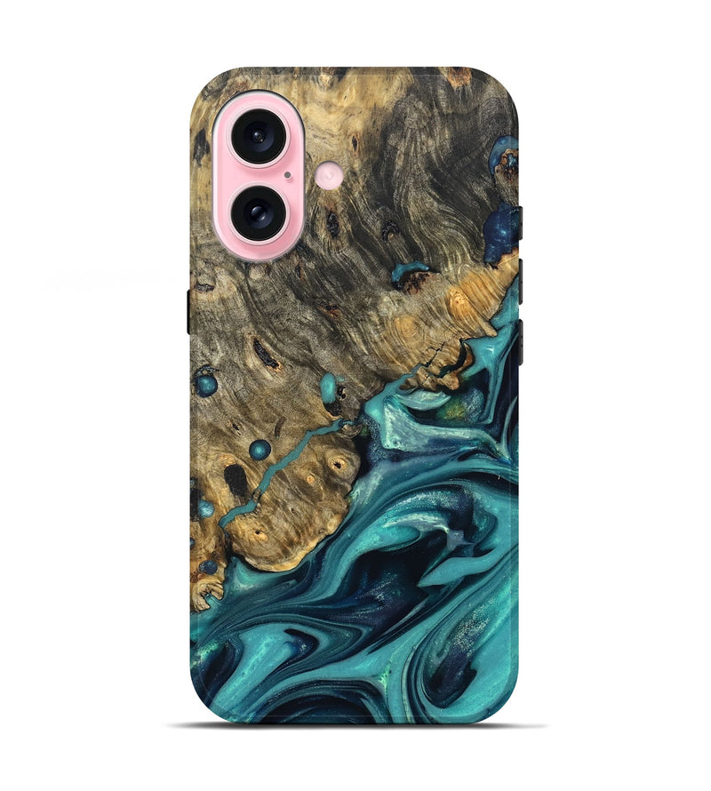 iPhone 17 Wood Live Edge Phone Case - Deidre (Green, 822968)