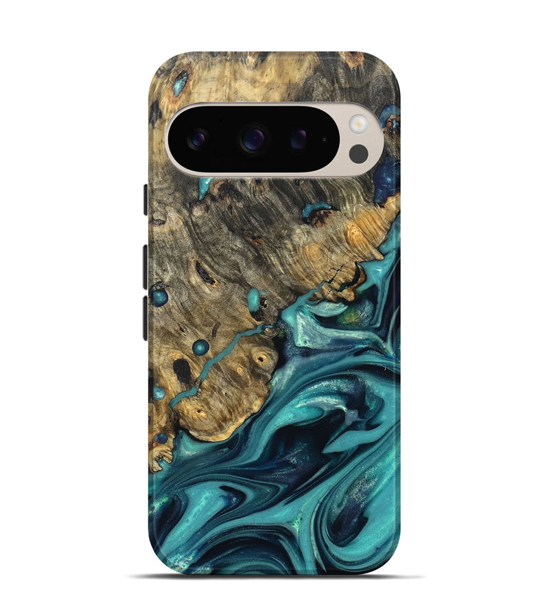 Pixel 9 Wood Live Edge Phone Case - Deidre (Green, 822968)