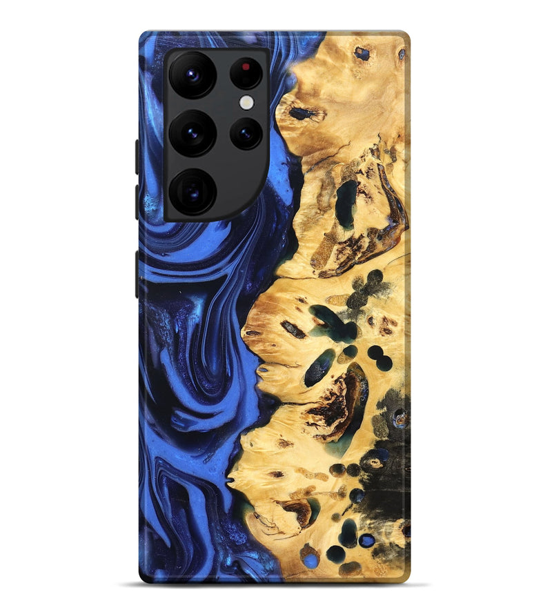 Galaxy S22 Ultra Wood Live Edge Phone Case - Aniyah (Blue, 822969)