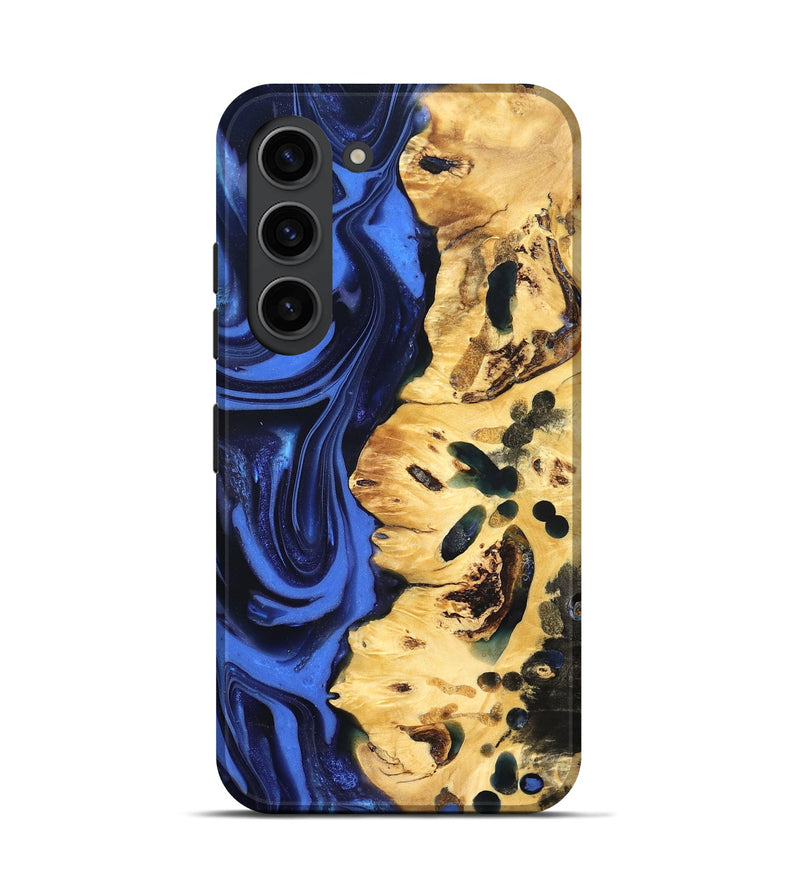 Galaxy S23 Wood Live Edge Phone Case - Aniyah (Blue, 822969)