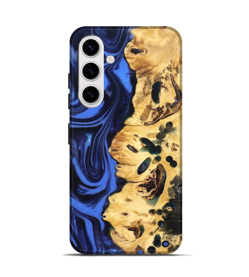 Galaxy S25 Wood Live Edge Phone Case - Aniyah (Blue, 822969)