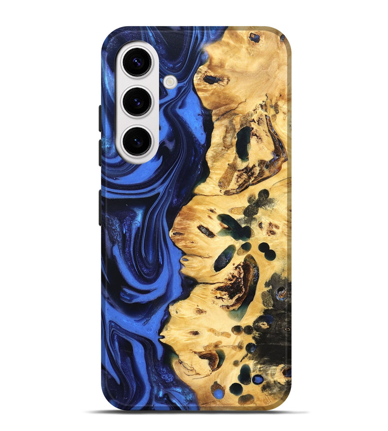 Galaxy S25 Plus Wood Live Edge Phone Case - Aniyah (Blue, 822969)