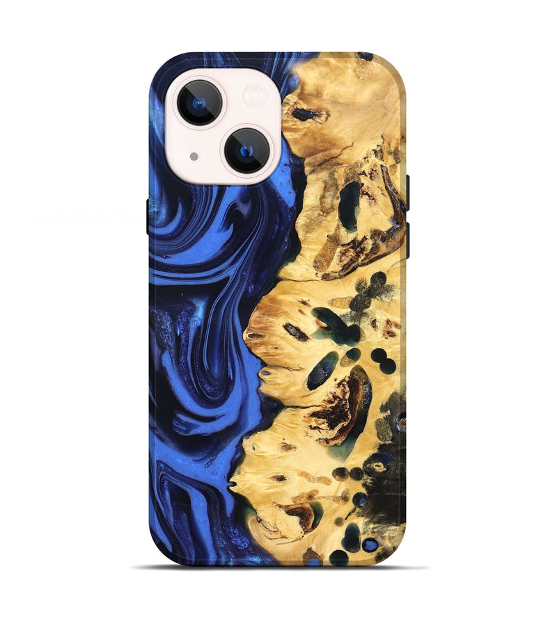 iPhone 13 Wood Live Edge Phone Case - Aniyah (Blue, 822969)