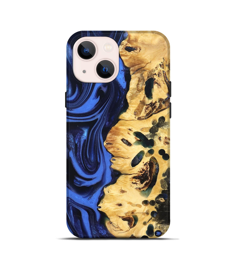 iPhone 13 mini Wood Live Edge Phone Case - Aniyah (Blue, 822969)