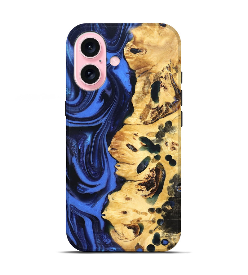 iPhone 17 Wood Live Edge Phone Case - Aniyah (Blue, 822969)