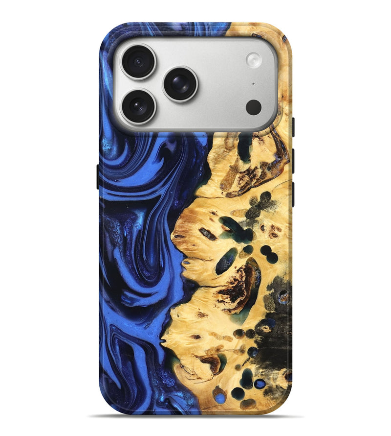 iPhone 17 Pro Max Wood Live Edge Phone Case - Aniyah (Blue, 822969)