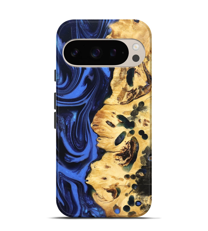 Pixel 9 Pro Wood Live Edge Phone Case - Aniyah (Blue, 822969)