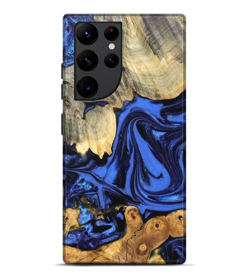 Galaxy S22 Ultra Wood Live Edge Phone Case - Marlin (Blue, 822970)