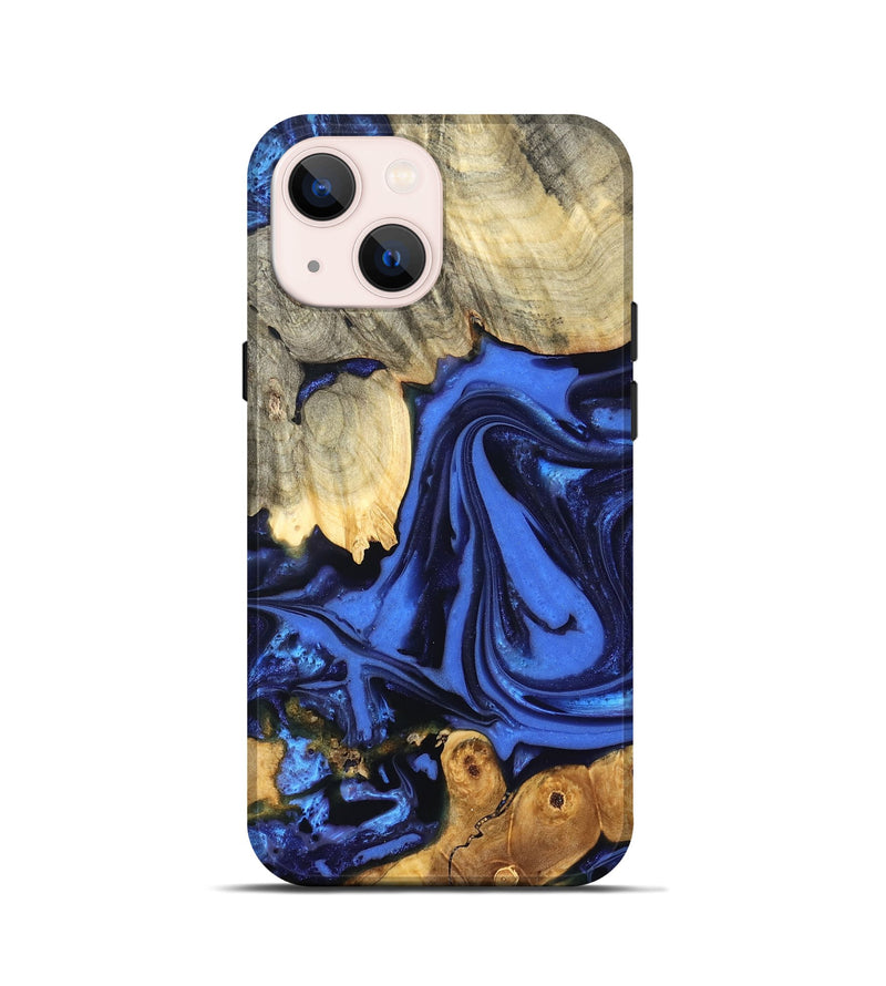 iPhone 13 mini Wood Live Edge Phone Case - Marlin (Blue, 822970)