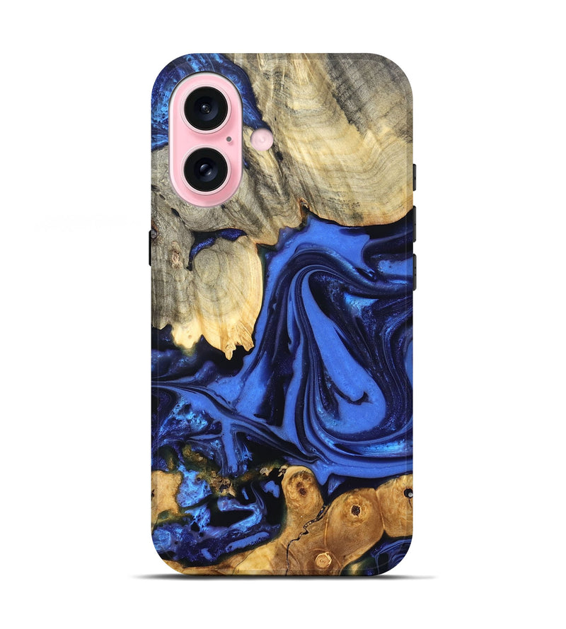 iPhone 17 Wood Live Edge Phone Case - Marlin (Blue, 822970)