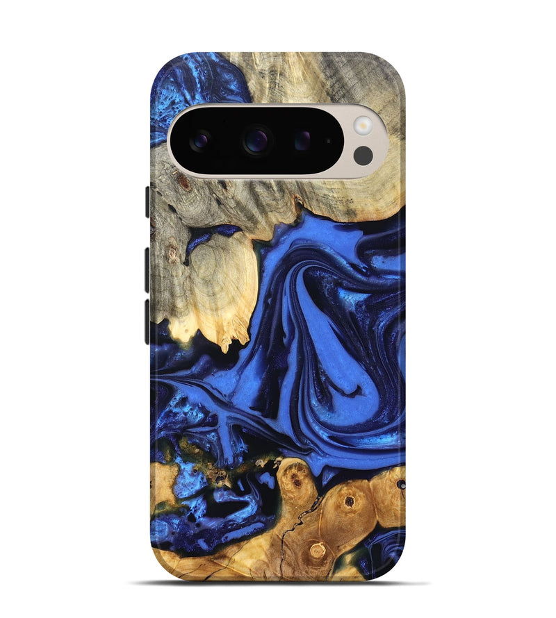 Pixel 9 Pro Wood Live Edge Phone Case - Marlin (Blue, 822970)