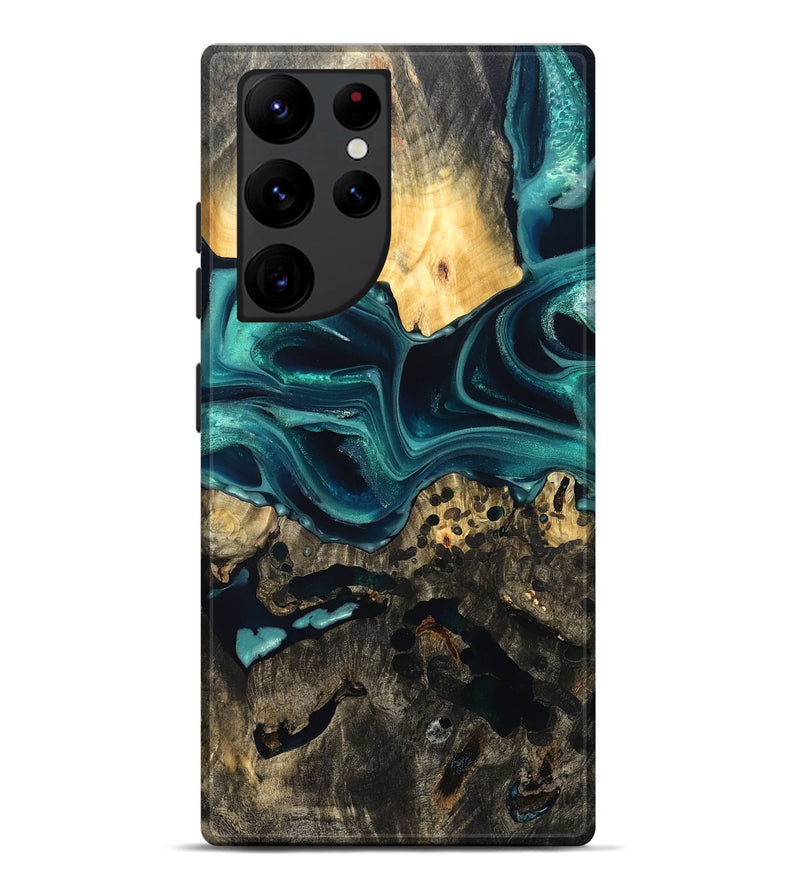 Galaxy S22 Ultra Wood Live Edge Phone Case - Karon (Green, 822972)