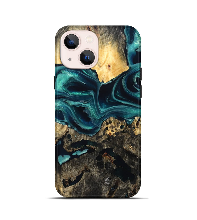 iPhone 13 mini Wood Live Edge Phone Case - Karon (Green, 822972)
