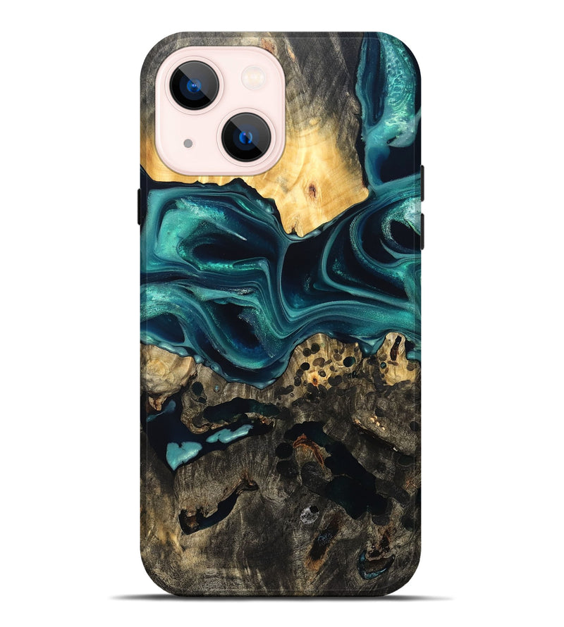 iPhone 14 Plus Wood Live Edge Phone Case - Karon (Green, 822972)