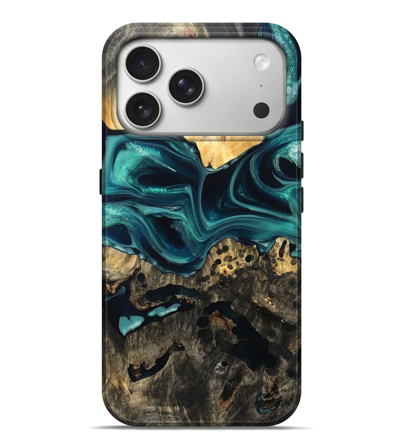 iPhone 17 Pro Max Wood Live Edge Phone Case - Karon (Green, 822972)