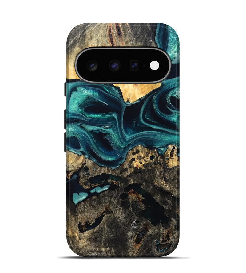 Pixel 11 Wood Live Edge Phone Case - Karon (Green, 822972)
