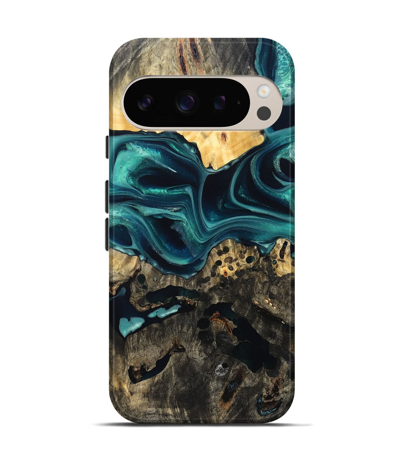 Pixel 9 Pro Wood Live Edge Phone Case - Karon (Green, 822972)