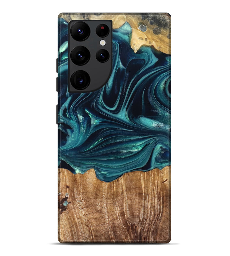 Galaxy S22 Ultra Wood Live Edge Phone Case - Tammi (Green, 822973)