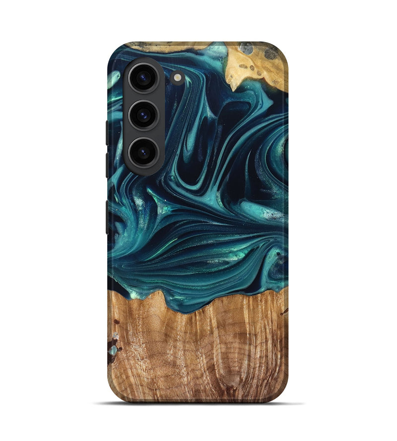Galaxy S23 Wood Live Edge Phone Case - Tammi (Green, 822973)