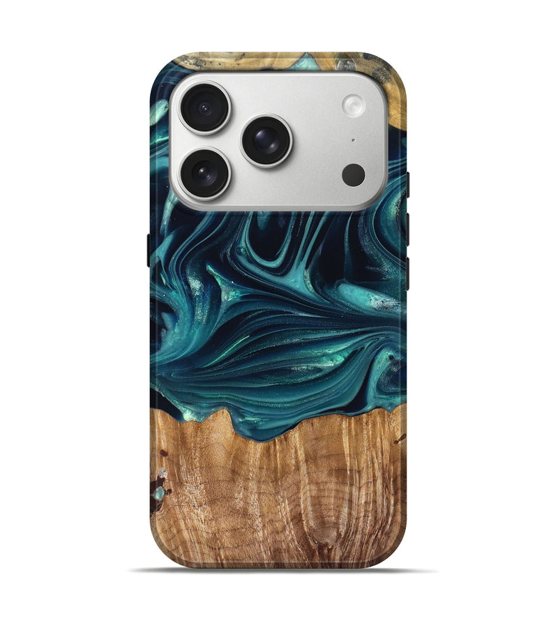 iPhone 17 Pro Wood Live Edge Phone Case - Tammi (Green, 822973)
