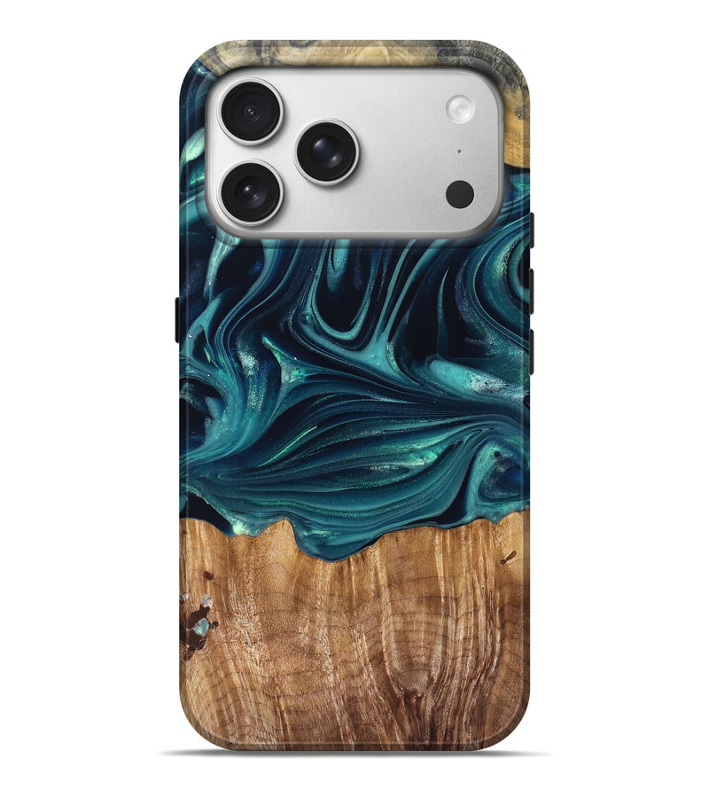 iPhone 17 Pro Max Wood Live Edge Phone Case - Tammi (Green, 822973)
